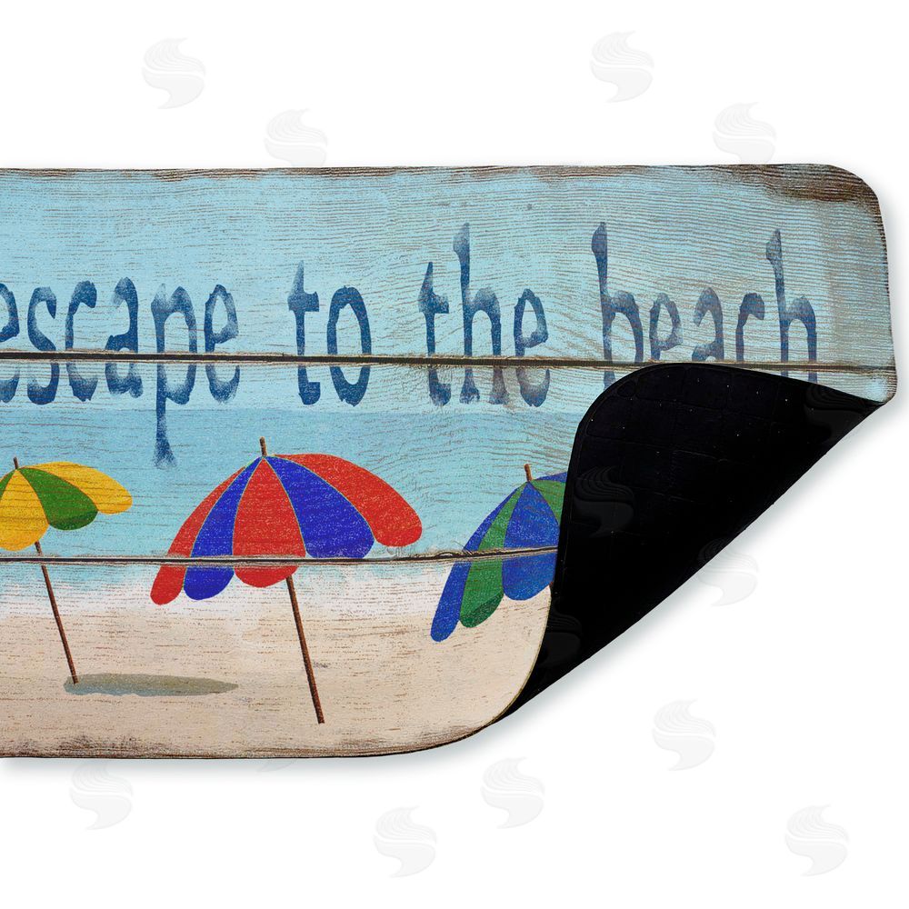 Gail Fraser Rustic Escape To Beach Kitchen Floor Mat