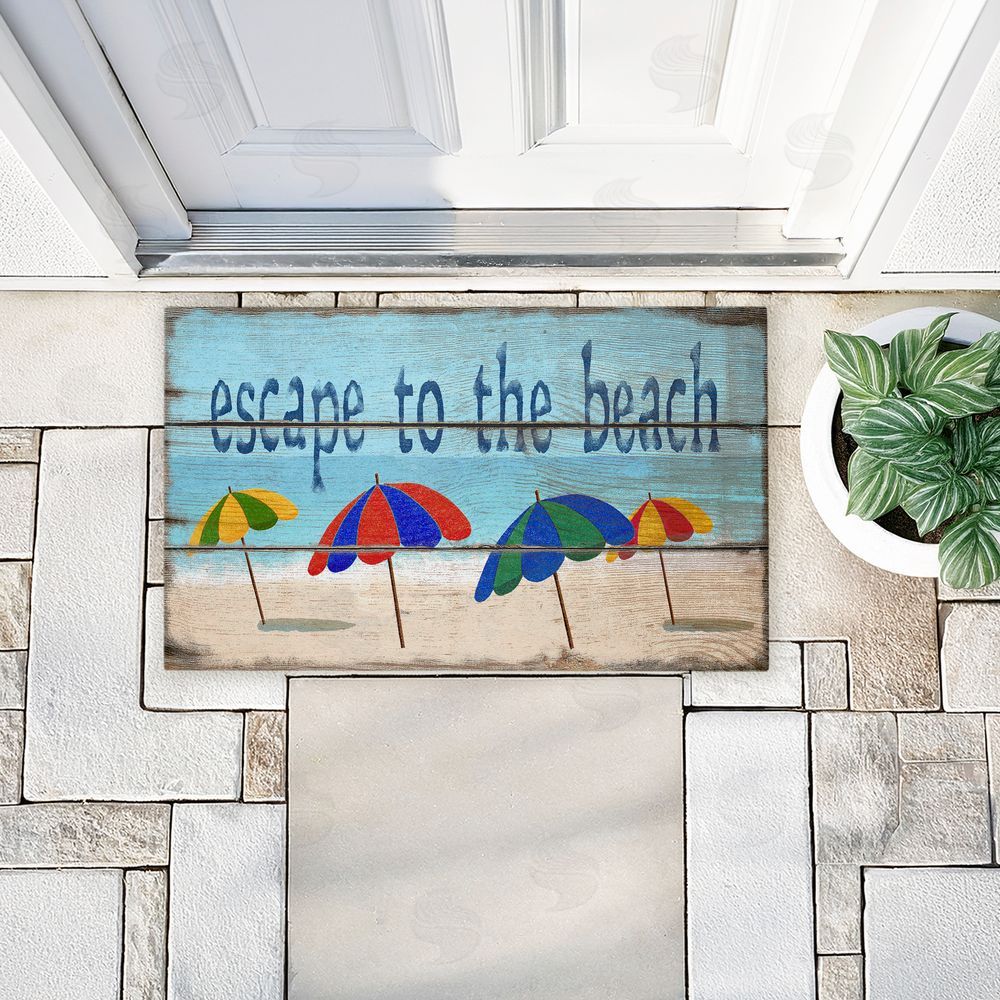 Gail Fraser Rustic Escape To Beach Unwoven Outdoor Door Mat