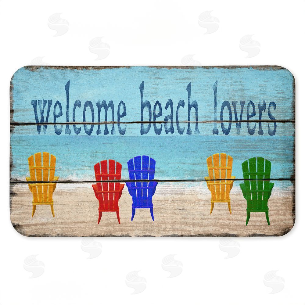 Gail Fraser Rustic Welcome Beach Lovers Kitchen Floor Mat