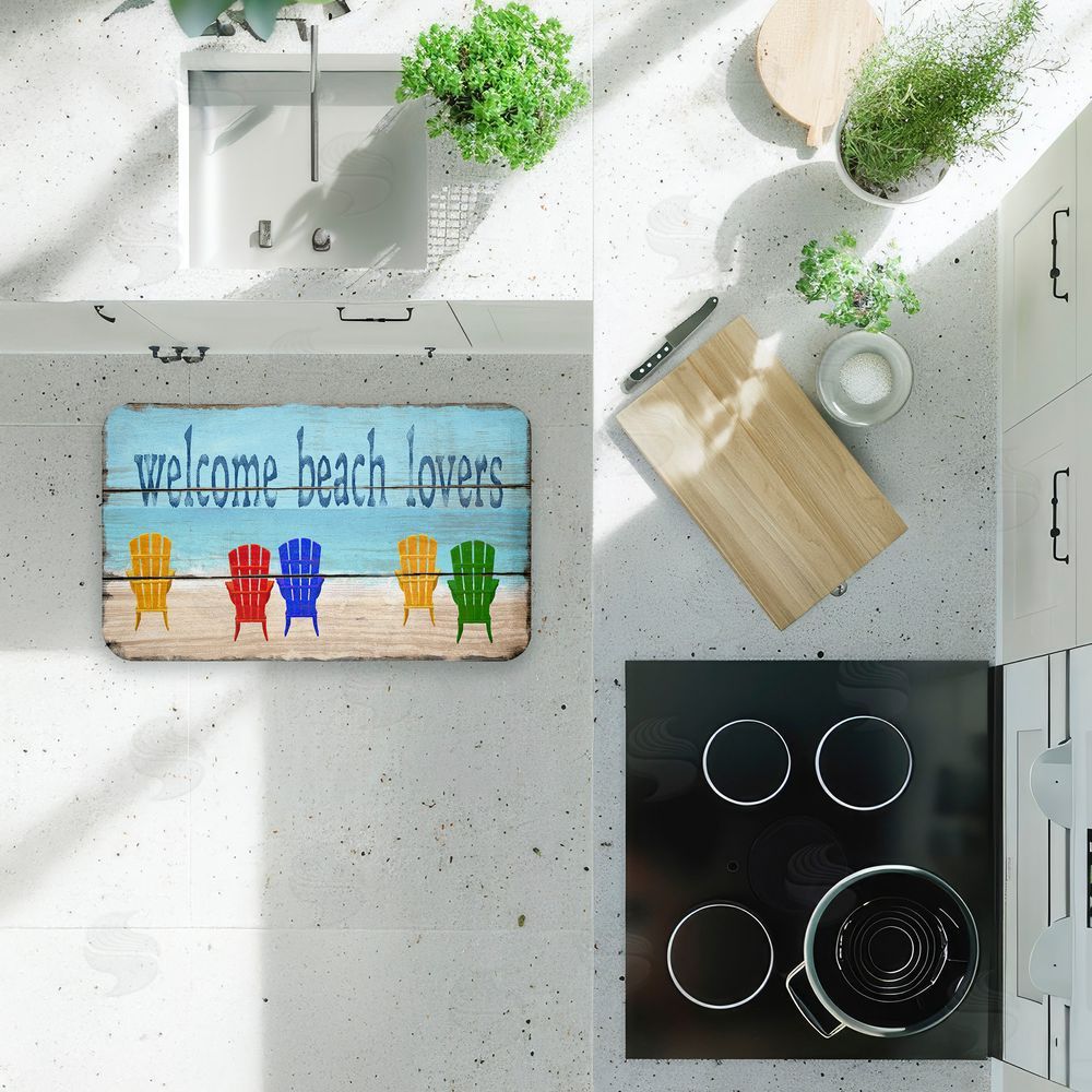 Gail Fraser Rustic Welcome Beach Lovers Kitchen Floor Mat