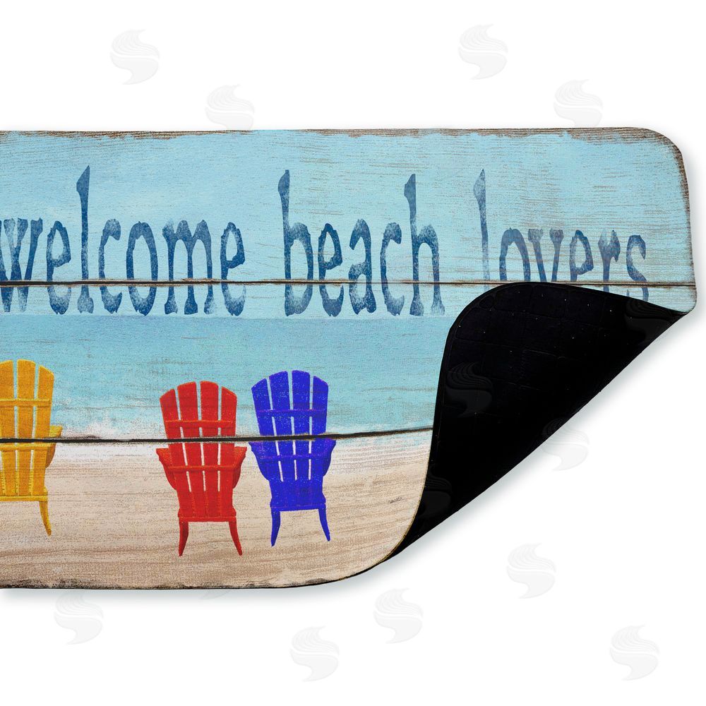 Gail Fraser Rustic Welcome Beach Lovers Kitchen Floor Mat