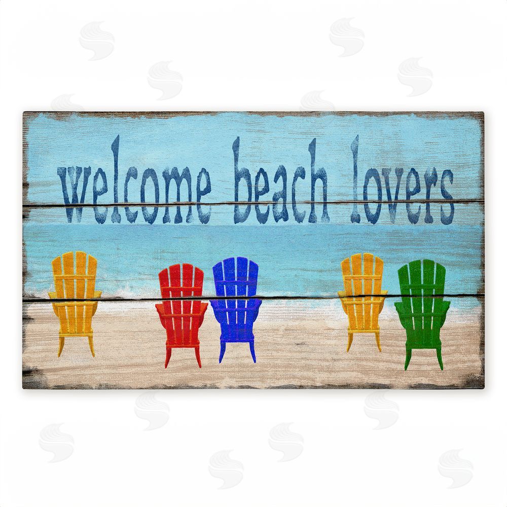 Gail Fraser Rustic Welcome Beach Lovers Unwoven Outdoor Door Mat