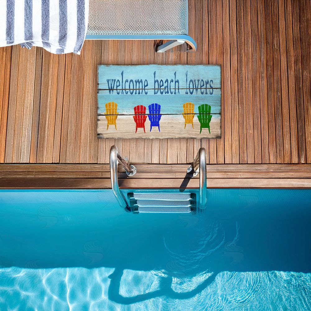 Gail Fraser Rustic Welcome Beach Lovers Unwoven Outdoor Door Mat