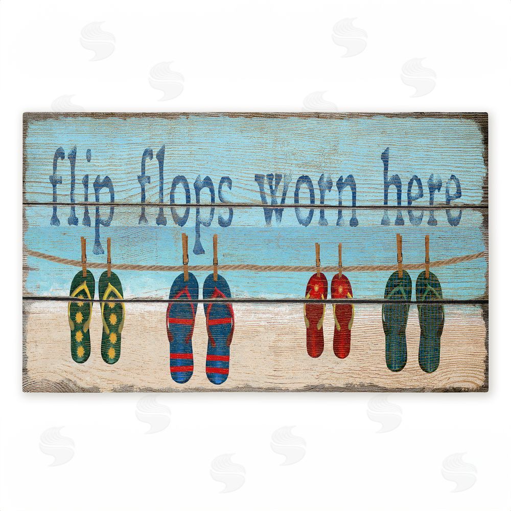 Gail Fraser Flip Flops Worn Here Beach Greeting Unwoven Outdoor Door Mat