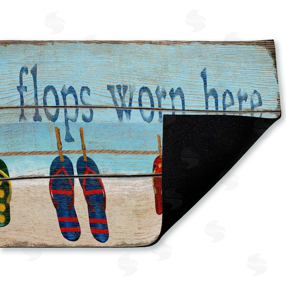 Gail Fraser Flip Flops Worn Here Beach Greeting Unwoven Outdoor Door Mat