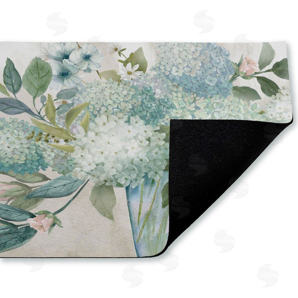 Nan Blue Hydrangeas Galore Unwoven Outdoor Door Mat