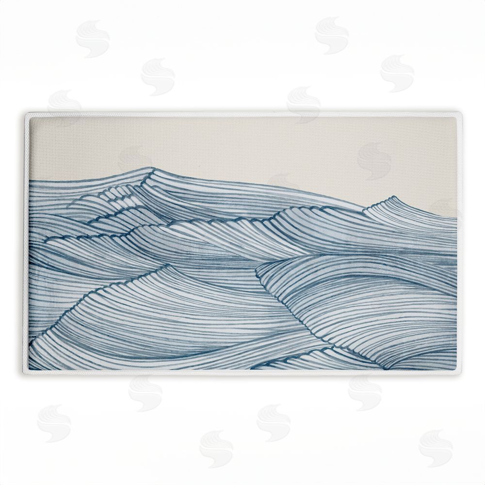 Emma Peal Lines Of Sea Waves Plush Bathroom Floor Mat