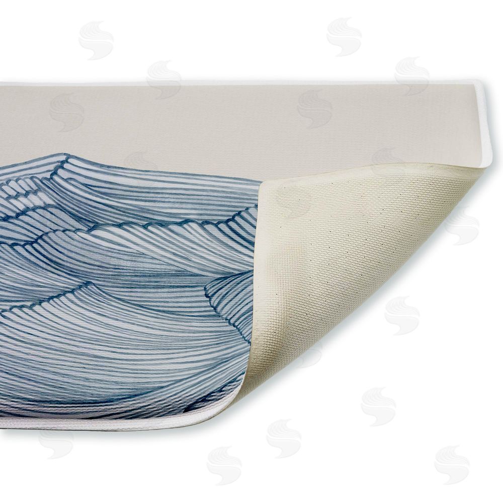 Emma Peal Lines Of Sea Waves Plush Bathroom Floor Mat