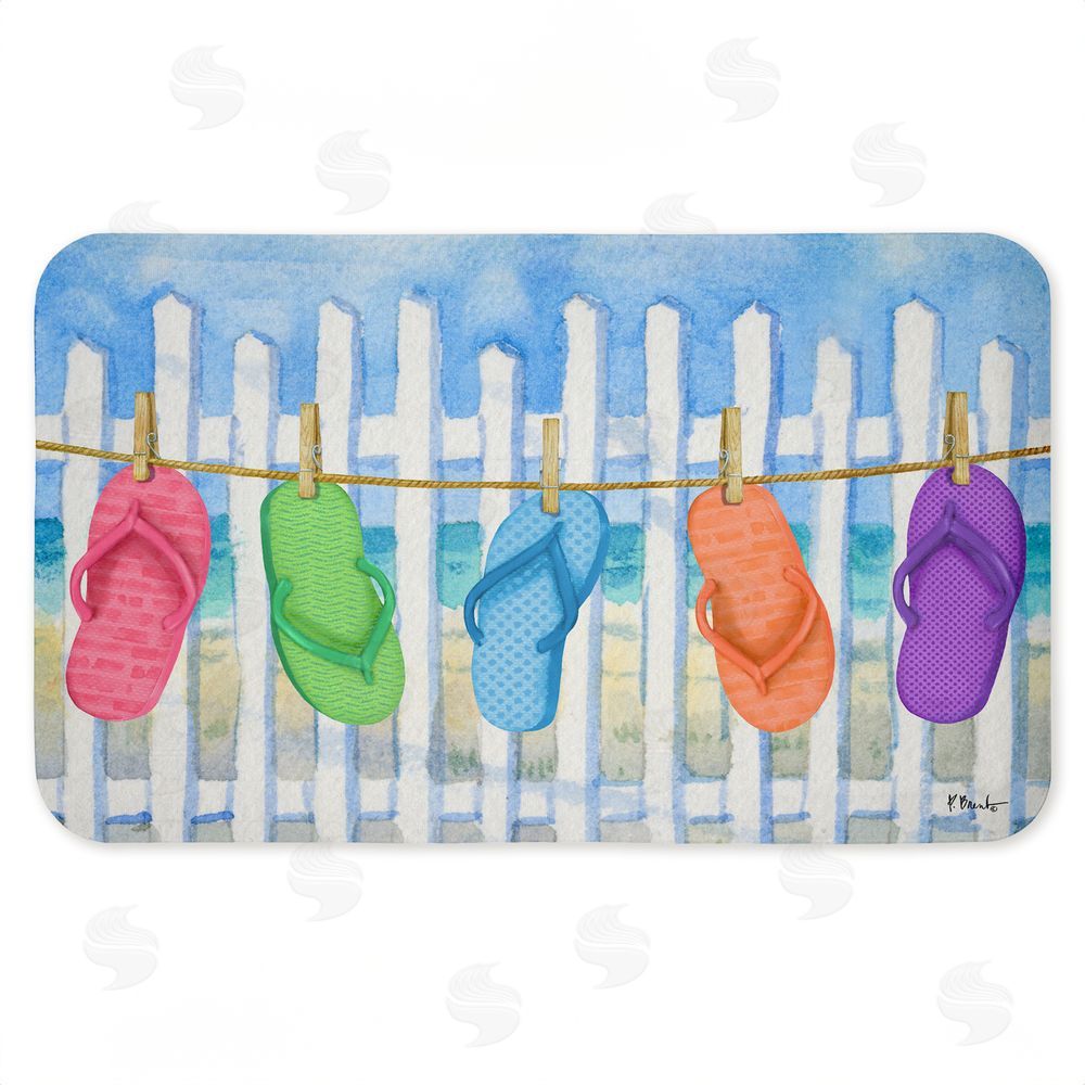Paul Brent Flip Flop Summer Clothesline Kitchen Floor Mat