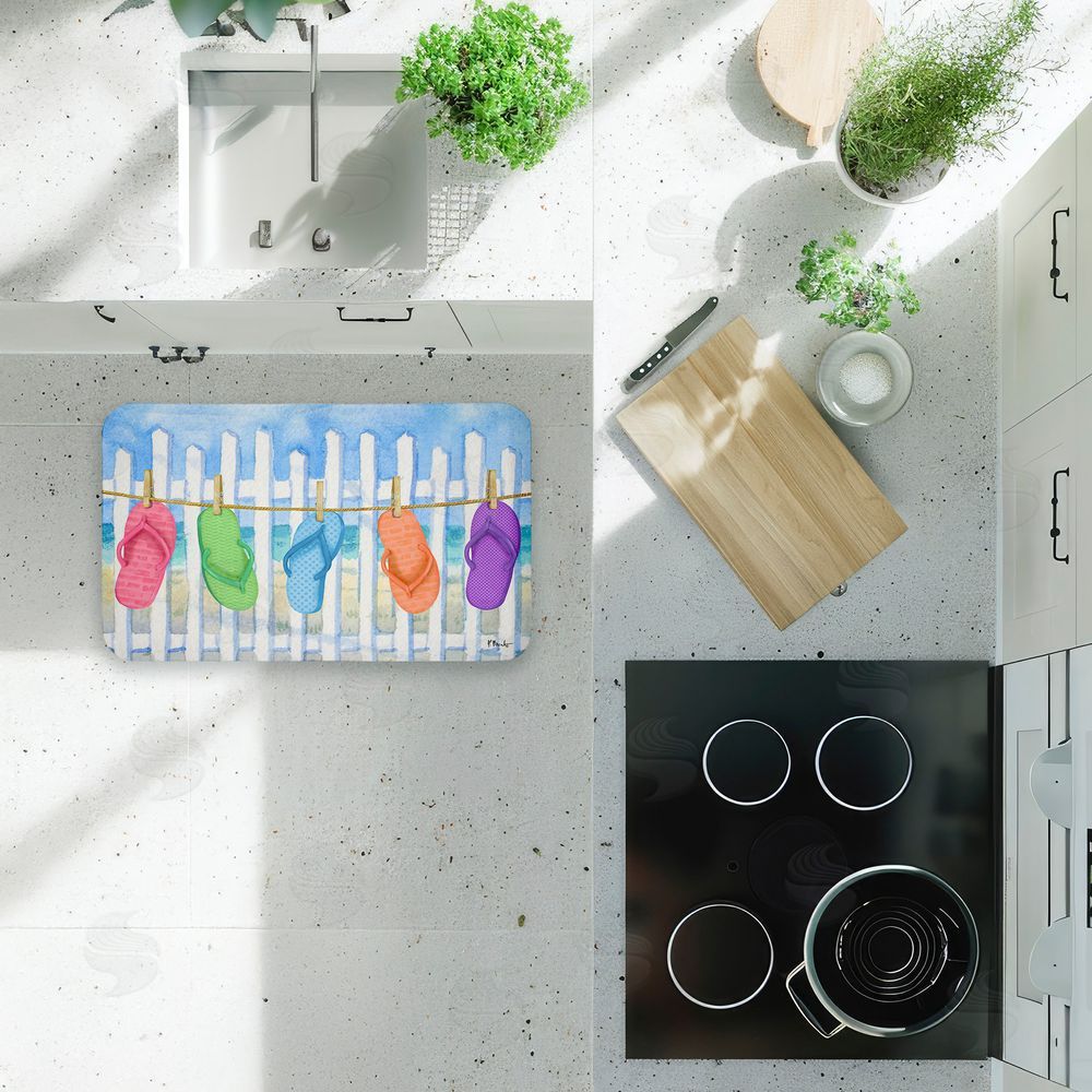 Paul Brent Flip Flop Summer Clothesline Kitchen Floor Mat