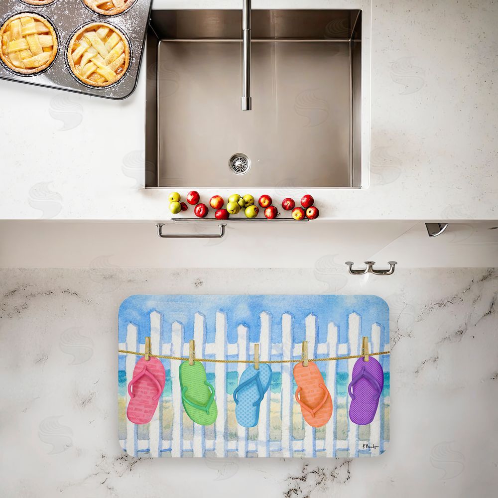 Paul Brent Flip Flop Summer Clothesline Kitchen Floor Mat