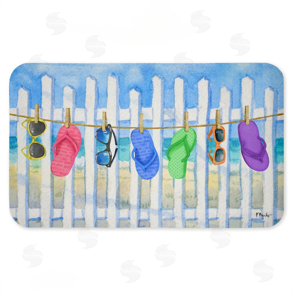 Paul Brent Flip Flop Clothesline Beach Kitchen Floor Mat