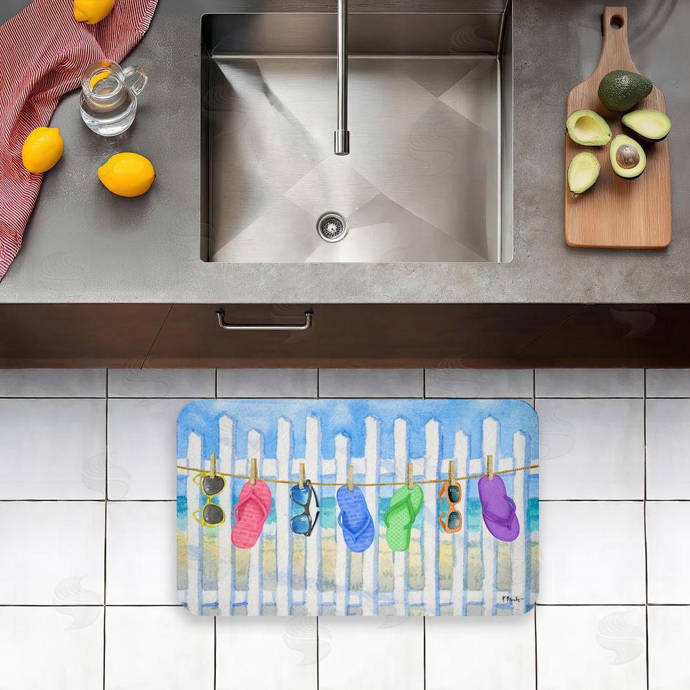 Paul Brent Flip Flop Clothesline Beach Kitchen Floor Mat