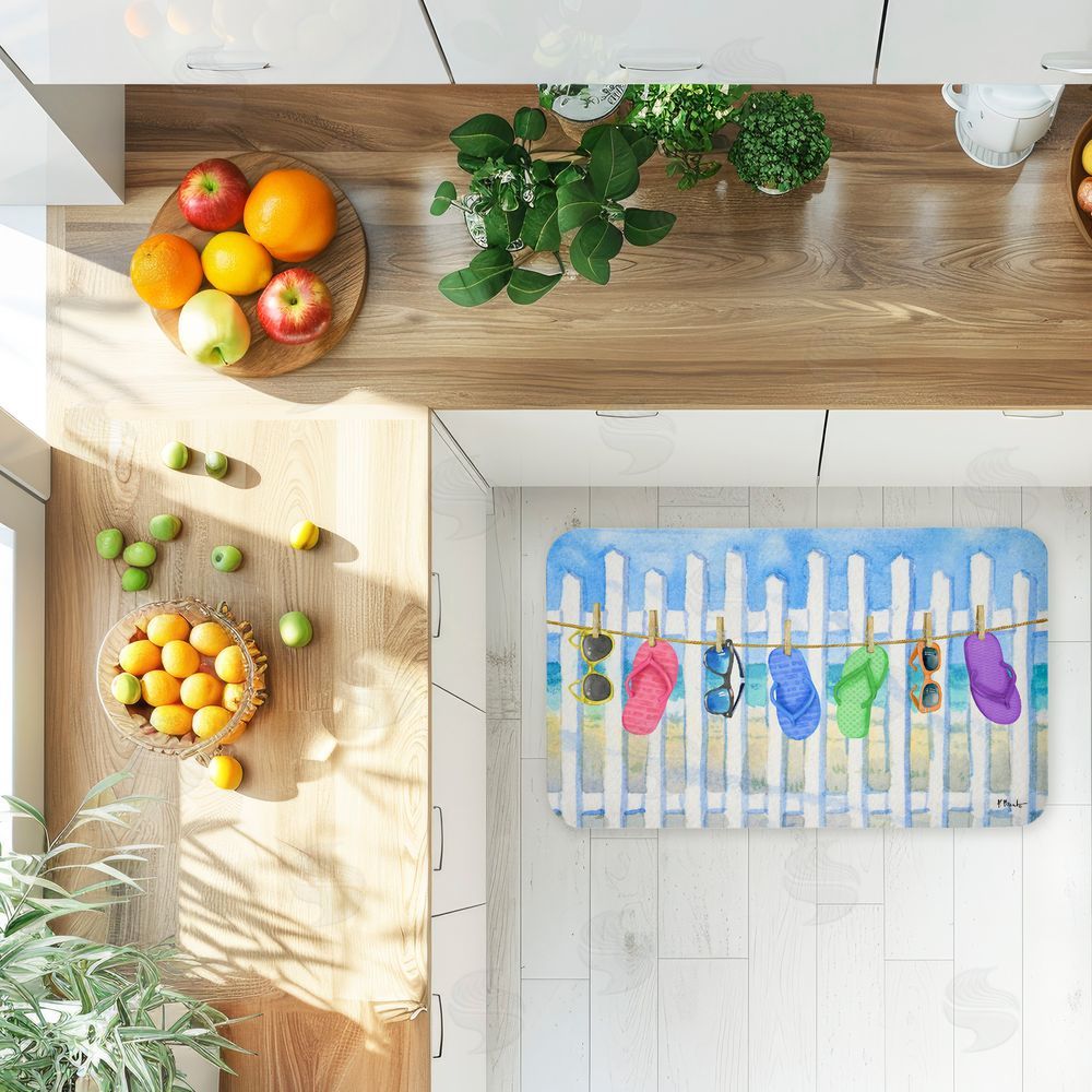 Paul Brent Flip Flop Clothesline Beach Kitchen Floor Mat