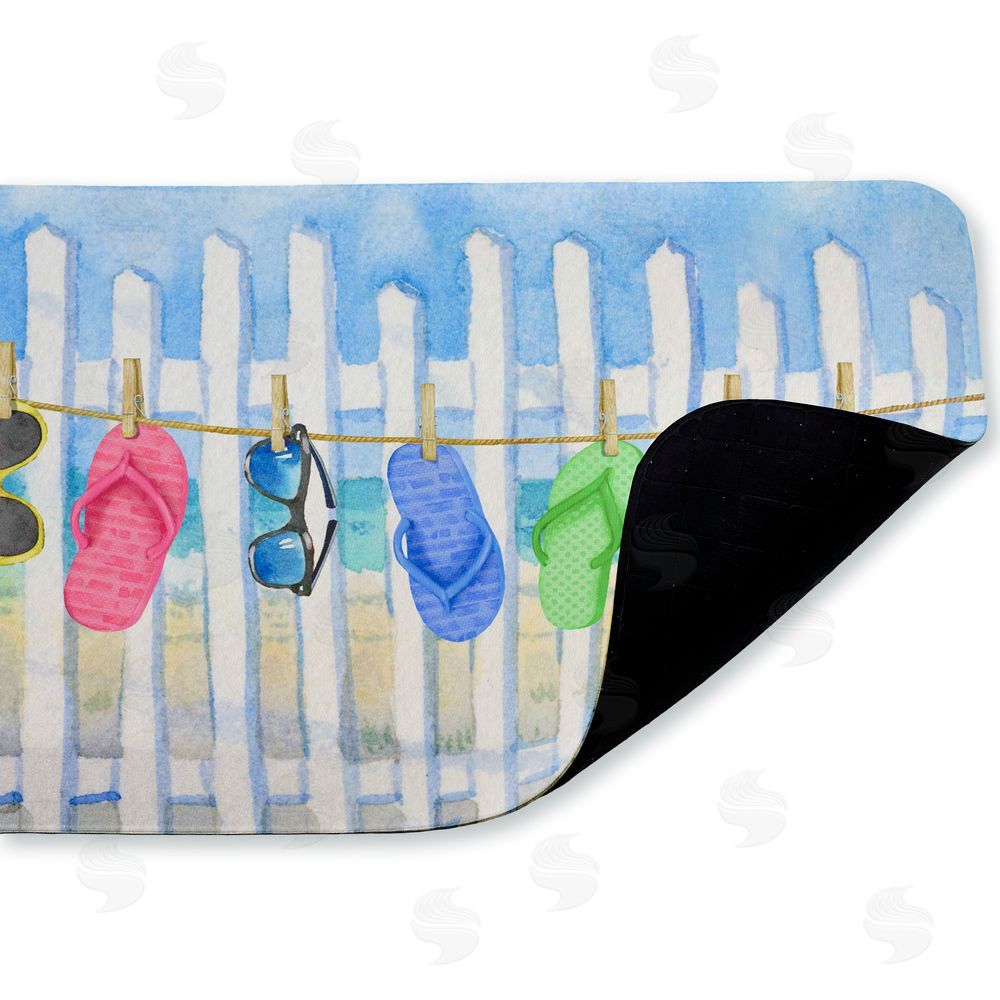 Paul Brent Flip Flop Clothesline Beach Kitchen Floor Mat