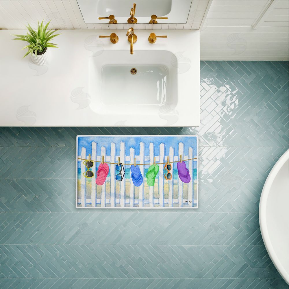 Paul Brent Flip Flop Clothesline Beach Plush Bathroom Floor Mat