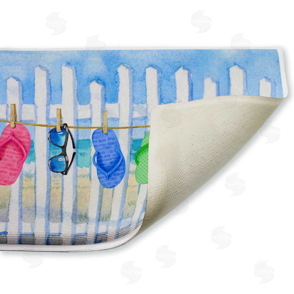 Paul Brent Flip Flop Clothesline Beach Plush Bathroom Floor Mat