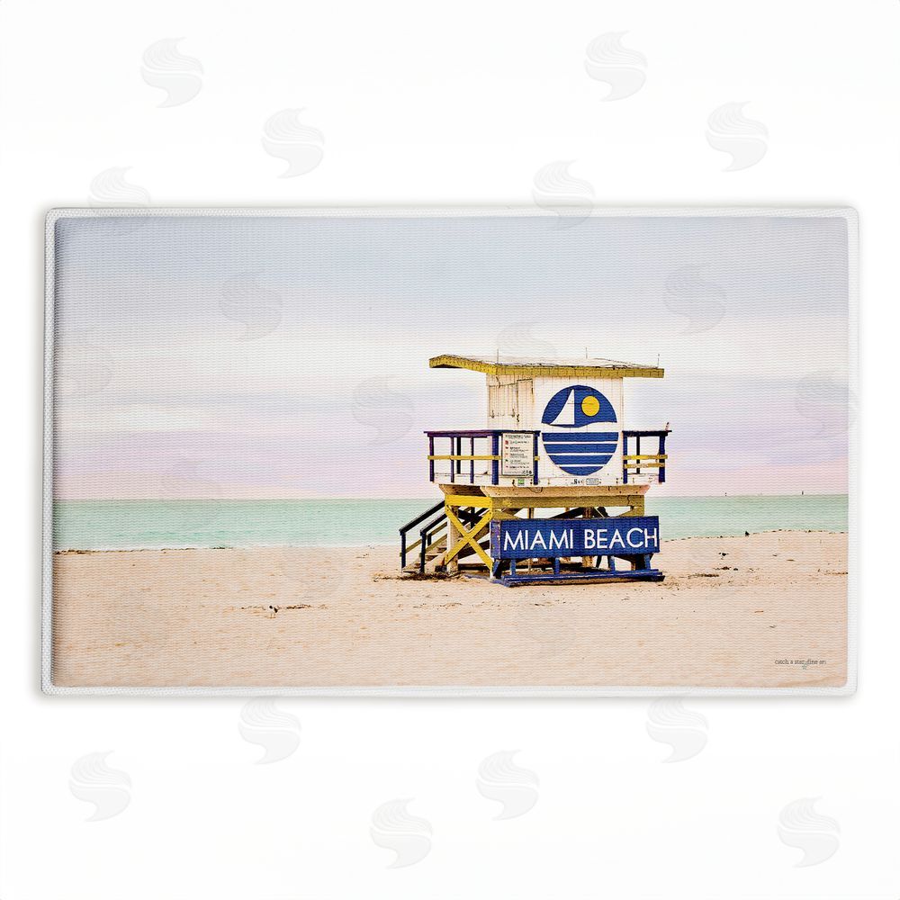 Seven Trees Design Miami Beach Lifeguard Hut Plush Bathroom Floor Mat