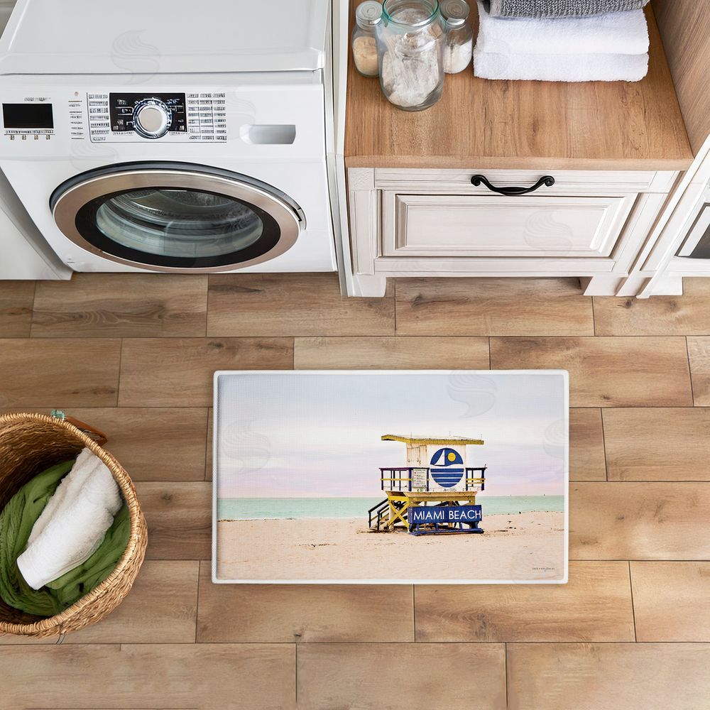 Seven Trees Design Miami Beach Lifeguard Hut Plush Bathroom Floor Mat