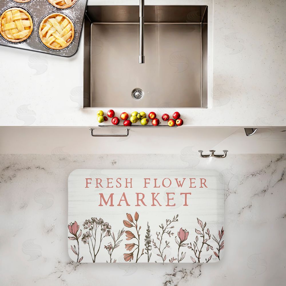 Lux + Me Designs Fresh Flower Market Blooms Kitchen Floor Mat