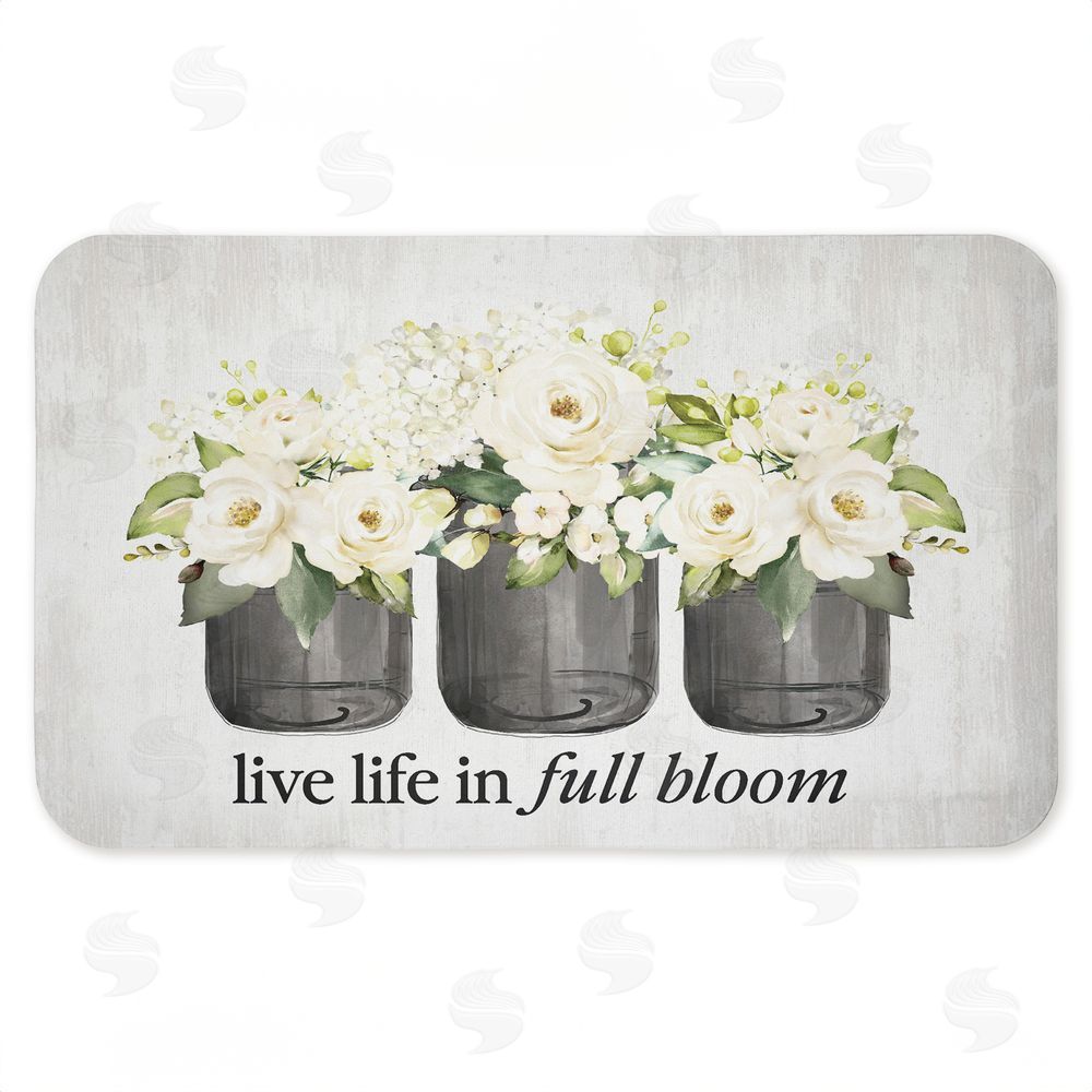 Lettered and Lined Life In Full Bloom Flowers Kitchen Floor Mat