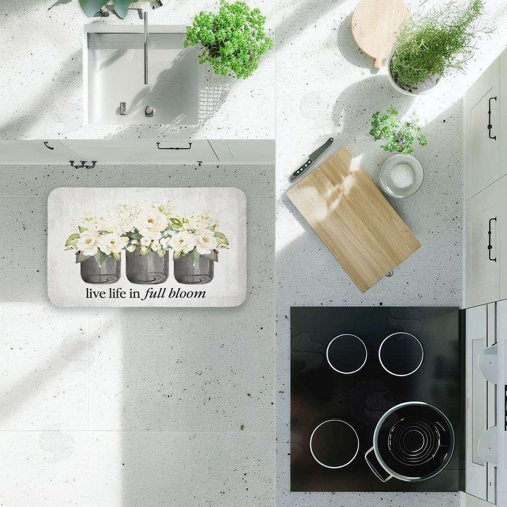 Lettered and Lined Life In Full Bloom Flowers Kitchen Floor Mat