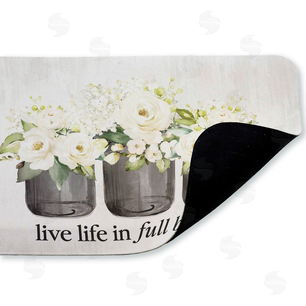 Lettered and Lined Life In Full Bloom Flowers Kitchen Floor Mat