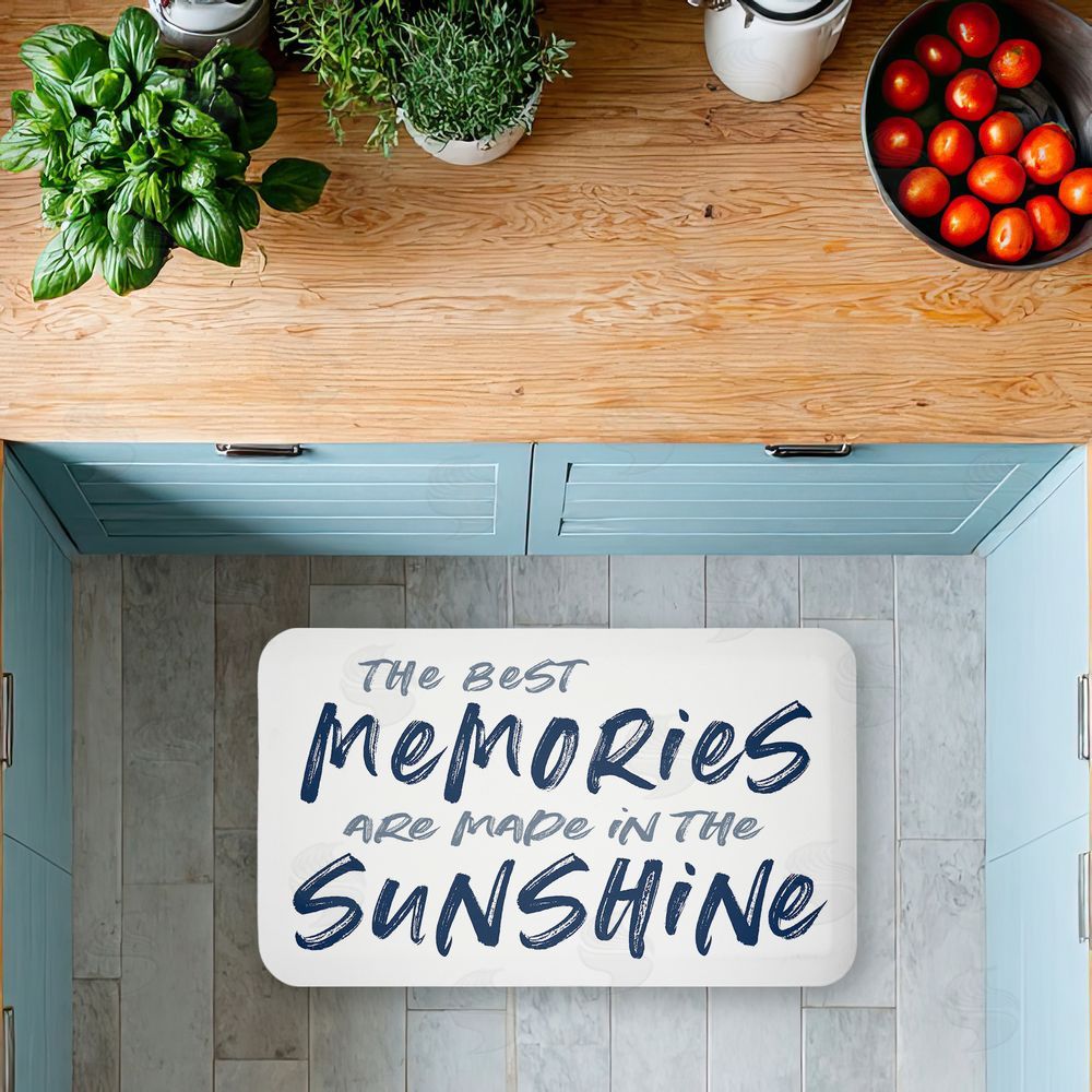 Lettered and Lined Best Memories In Sunshine Kitchen Floor Mat