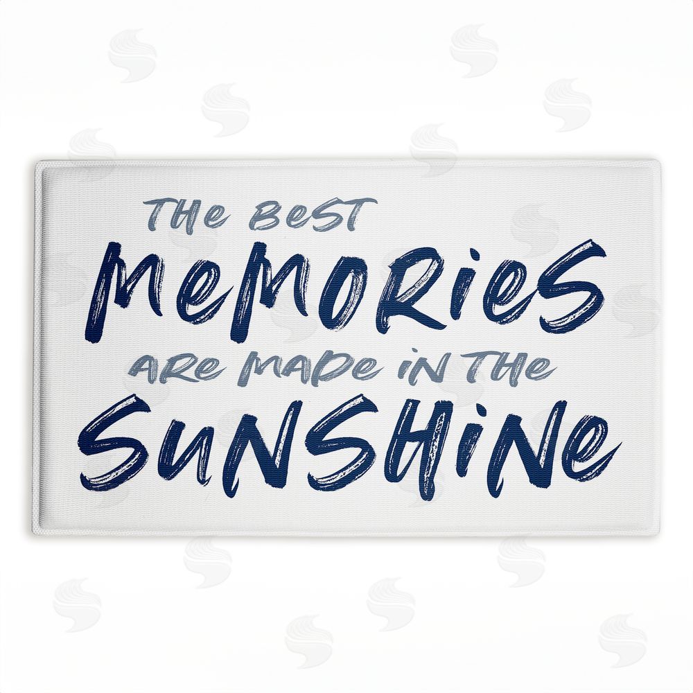 Lettered and Lined Best Memories In Sunshine Plush Bathroom Floor Mat