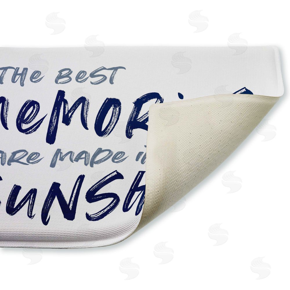 Lettered and Lined Best Memories In Sunshine Plush Bathroom Floor Mat
