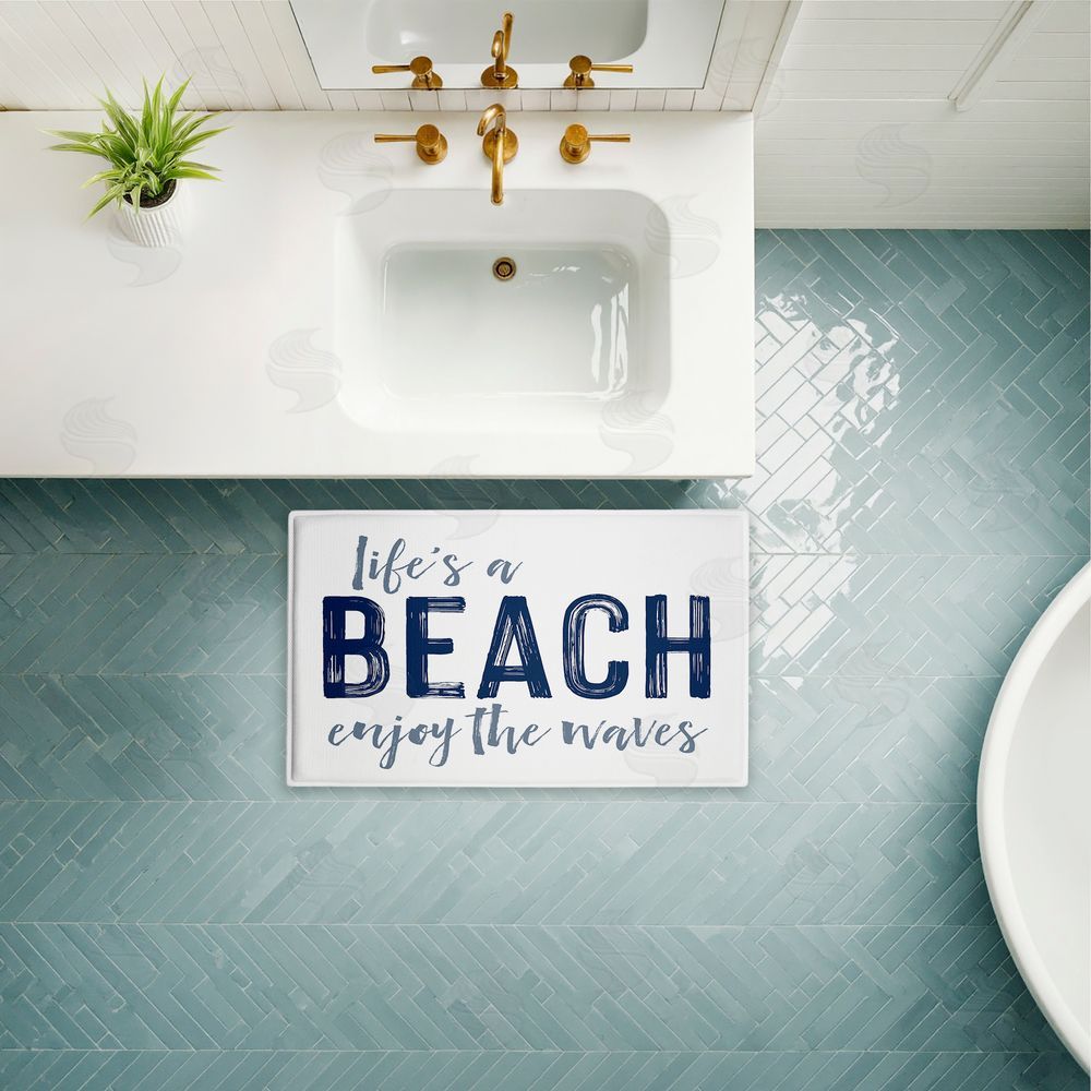 Lettered and Lined Life's A Beach Enjoy Plush Bathroom Floor Mat