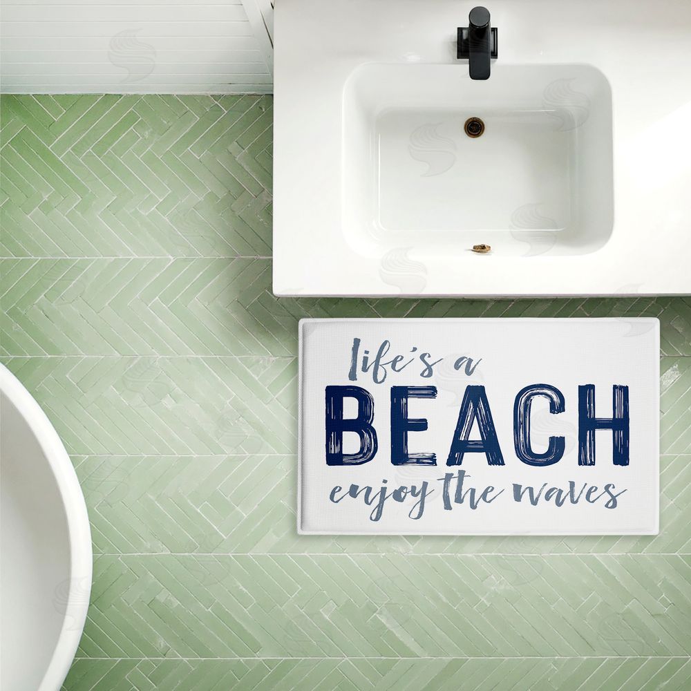 Lettered and Lined Life's A Beach Enjoy Plush Bathroom Floor Mat