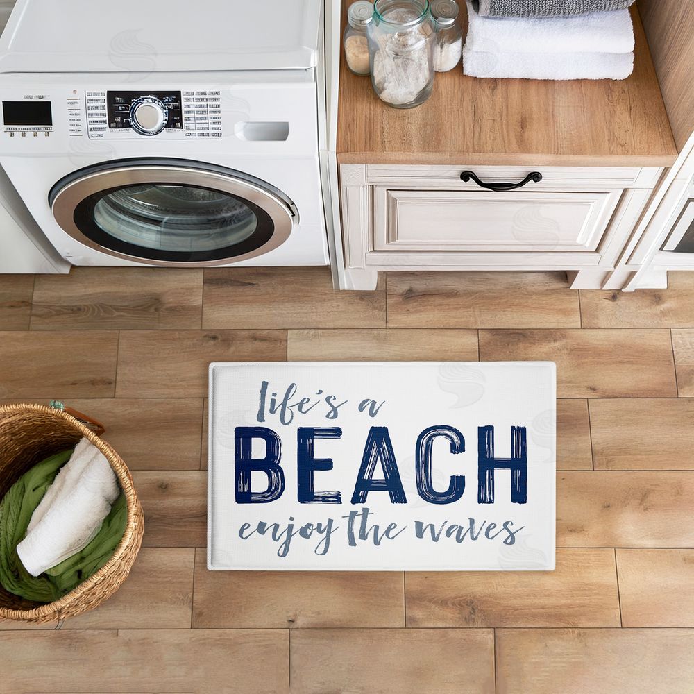 Lettered and Lined Life's A Beach Enjoy Plush Bathroom Floor Mat