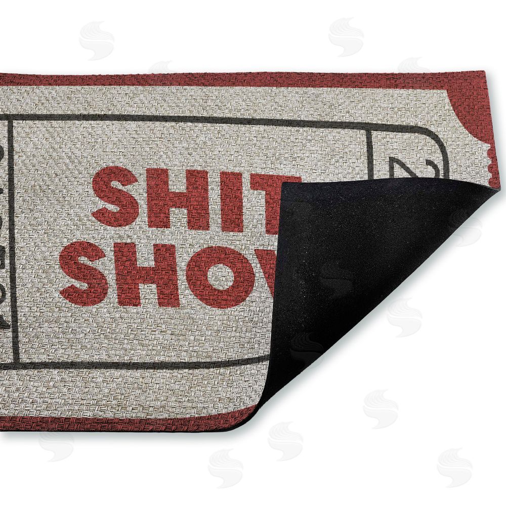 Stupell Studio Red Sh*t Show Ticket Outdoor Faux Sisal Door Mat