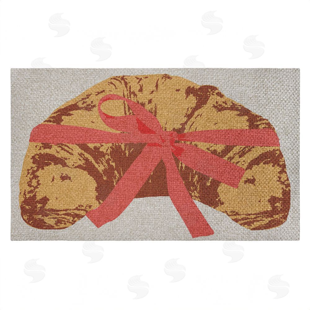 Stupell Studio Bakery Croissant with Ribbon Outdoor Faux Sisal Door Mat