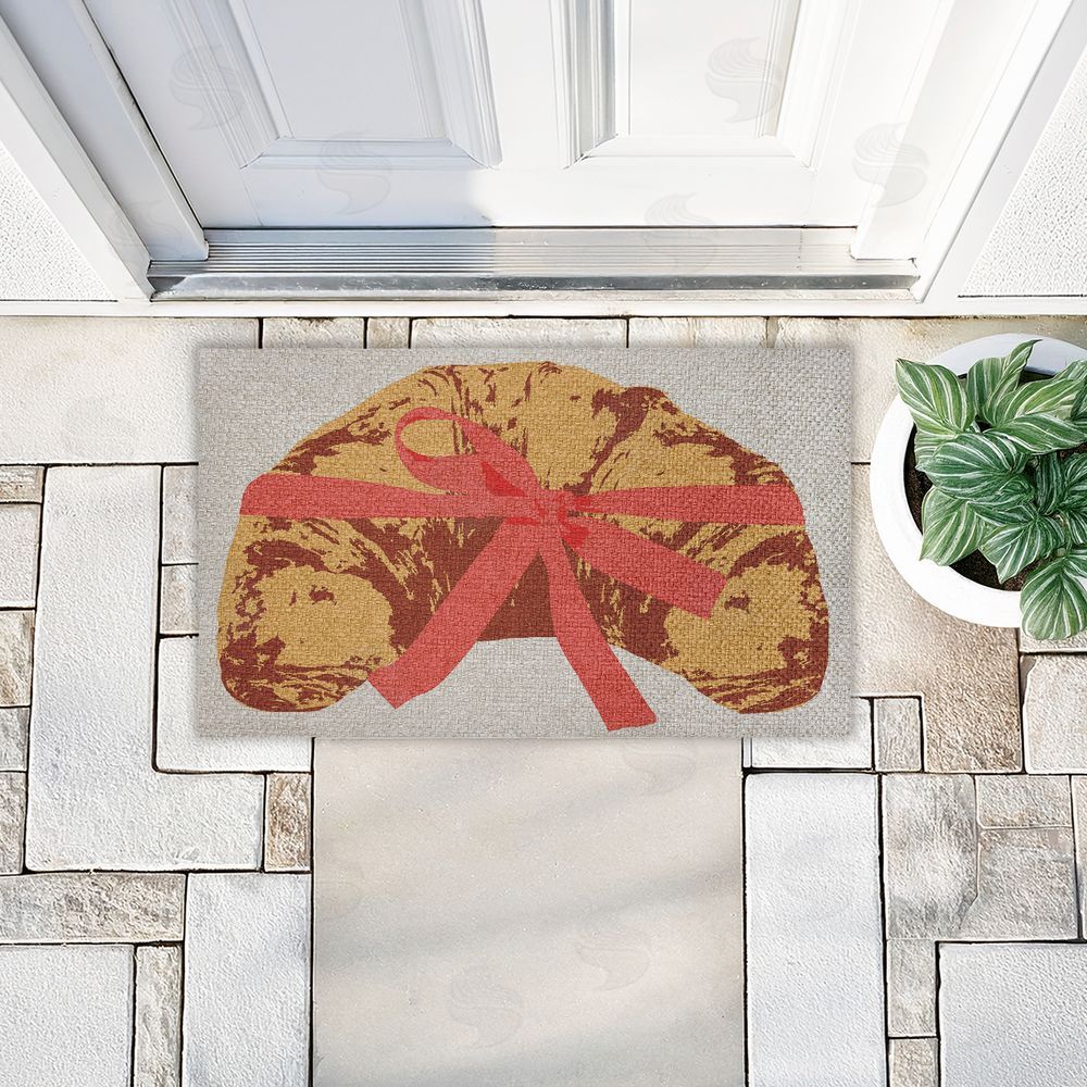 Stupell Studio Bakery Croissant with Ribbon Outdoor Faux Sisal Door Mat