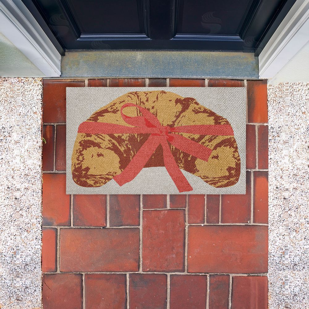 Stupell Studio Bakery Croissant with Ribbon Outdoor Faux Sisal Door Mat