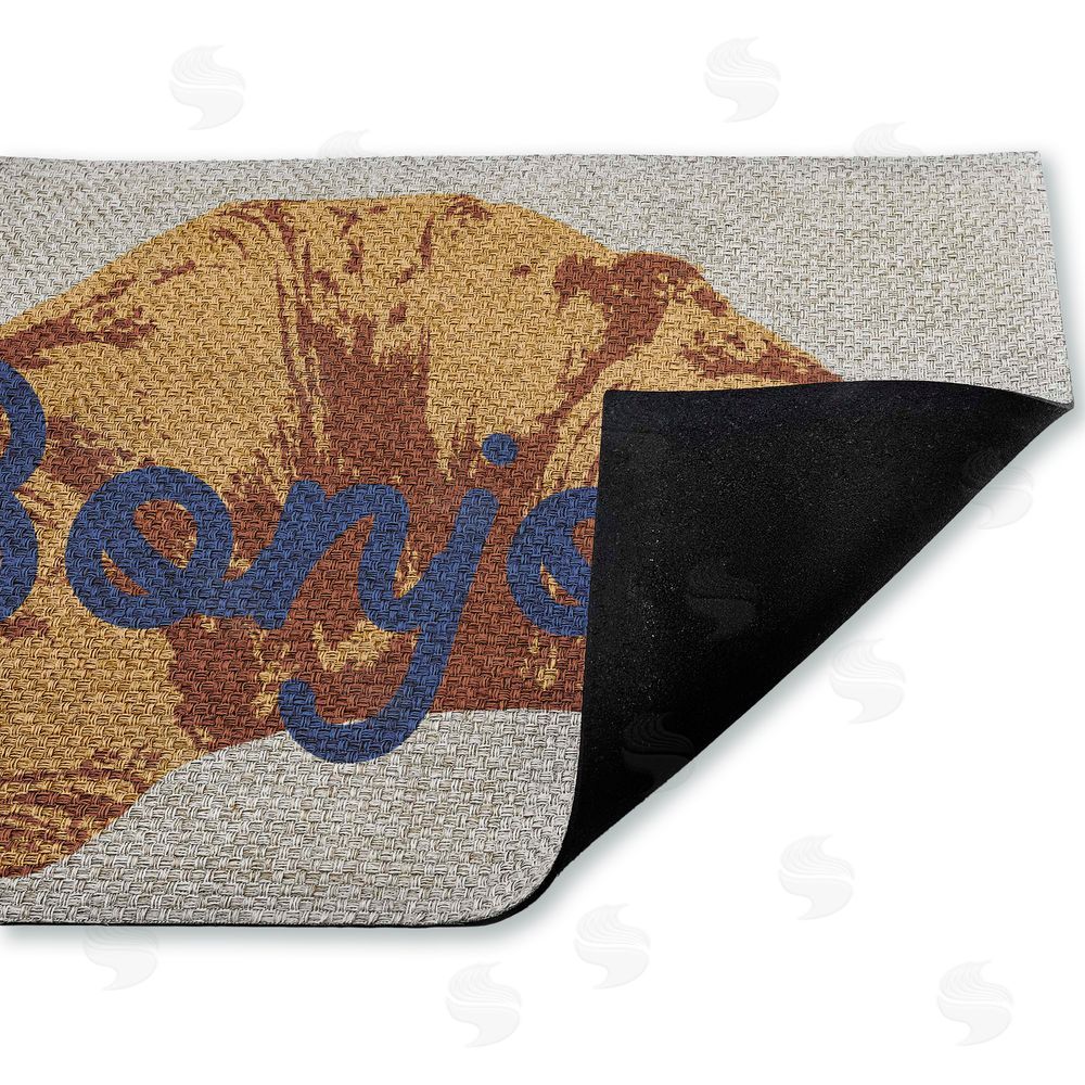 Stupell Studio Bonjour Baked Croissant Outdoor Faux Sisal Door Mat