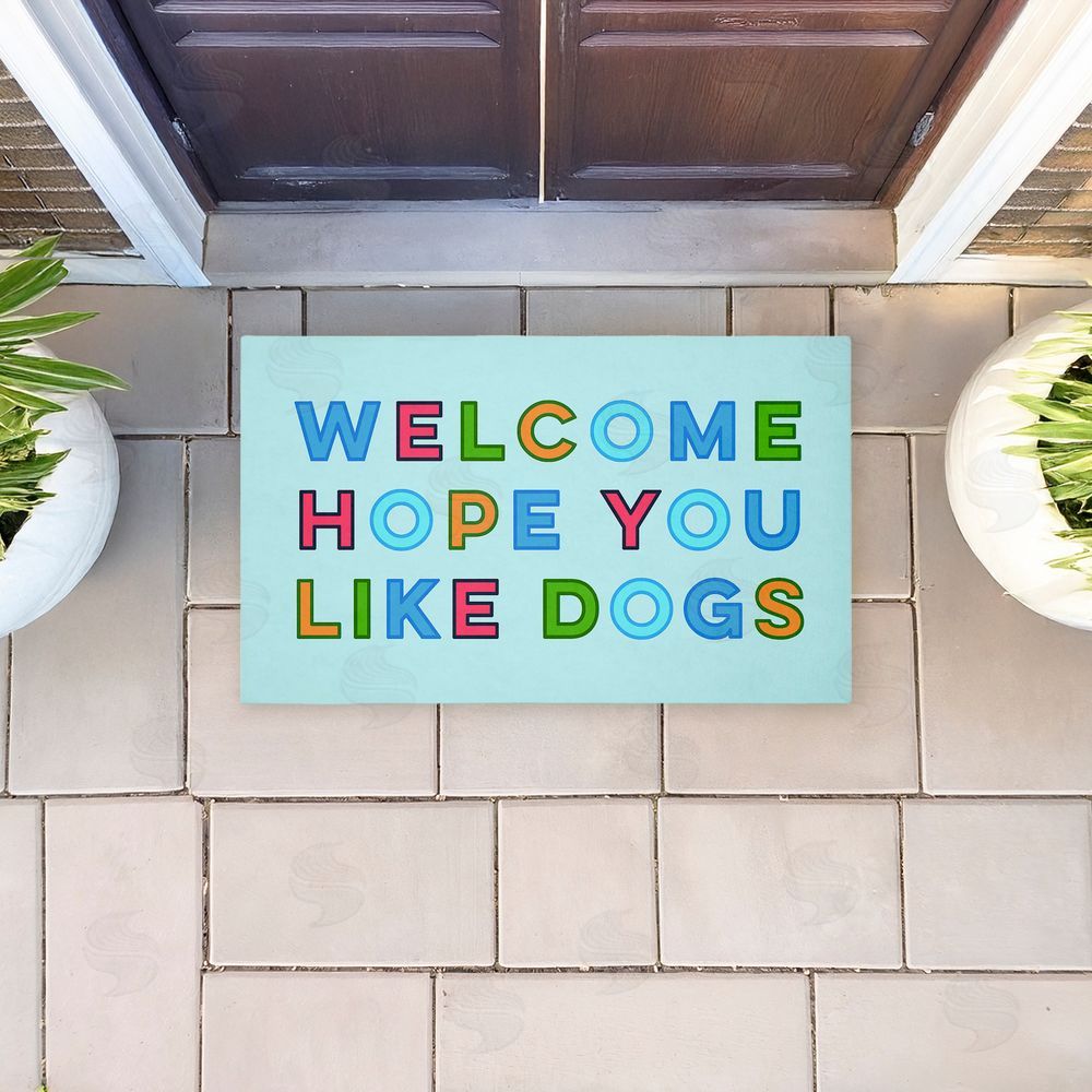 Stupell Studio Colorful Hope You Like Dogs Unwoven Outdoor Door Mat
