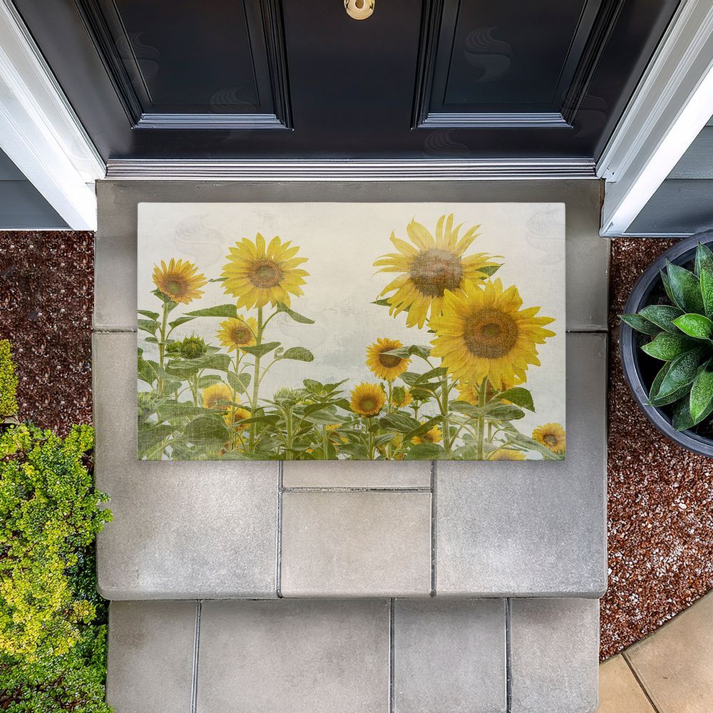 Anne Bailey Sunny Mood Flower Field Unwoven Outdoor Door Mat