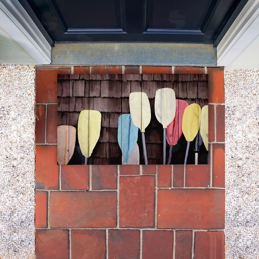 Kim Allen Colorful Lake Paddles Unwoven Outdoor Door Mat