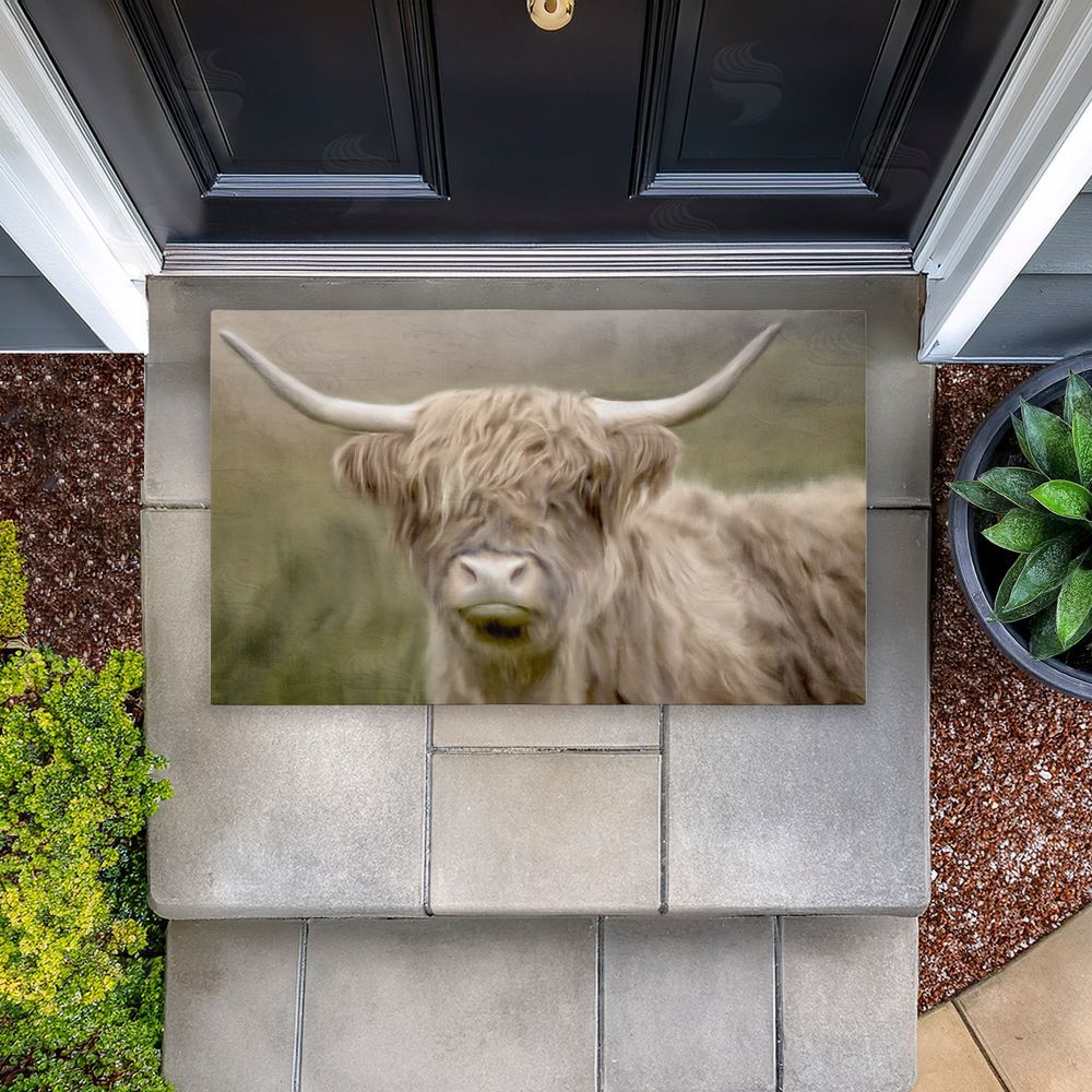 Kim Allen Highland Cattle Dreams Unwoven Outdoor Door Mat