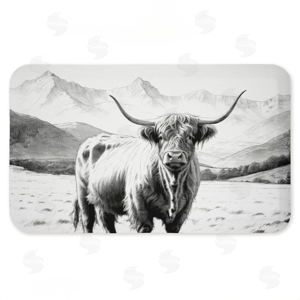 Kim Allen Highland Sketch in Mountains Kitchen Floor Mat