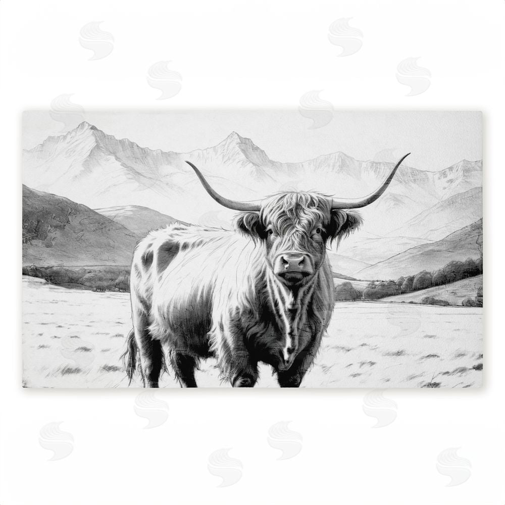 Kim Allen Highland Sketch in Mountains Unwoven Outdoor Door Mat