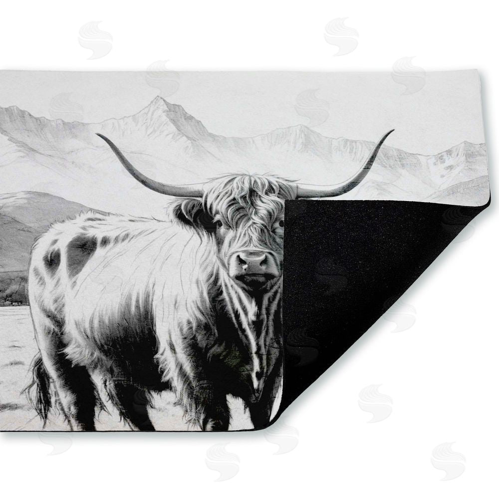 Kim Allen Highland Sketch in Mountains Unwoven Outdoor Door Mat