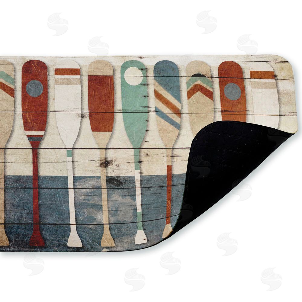 Milli Villa Various Rustic Oars Patterns Kitchen Floor Mat