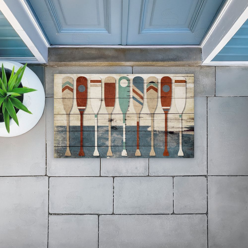 Milli Villa Various Rustic Oars Patterns Unwoven Outdoor Door Mat