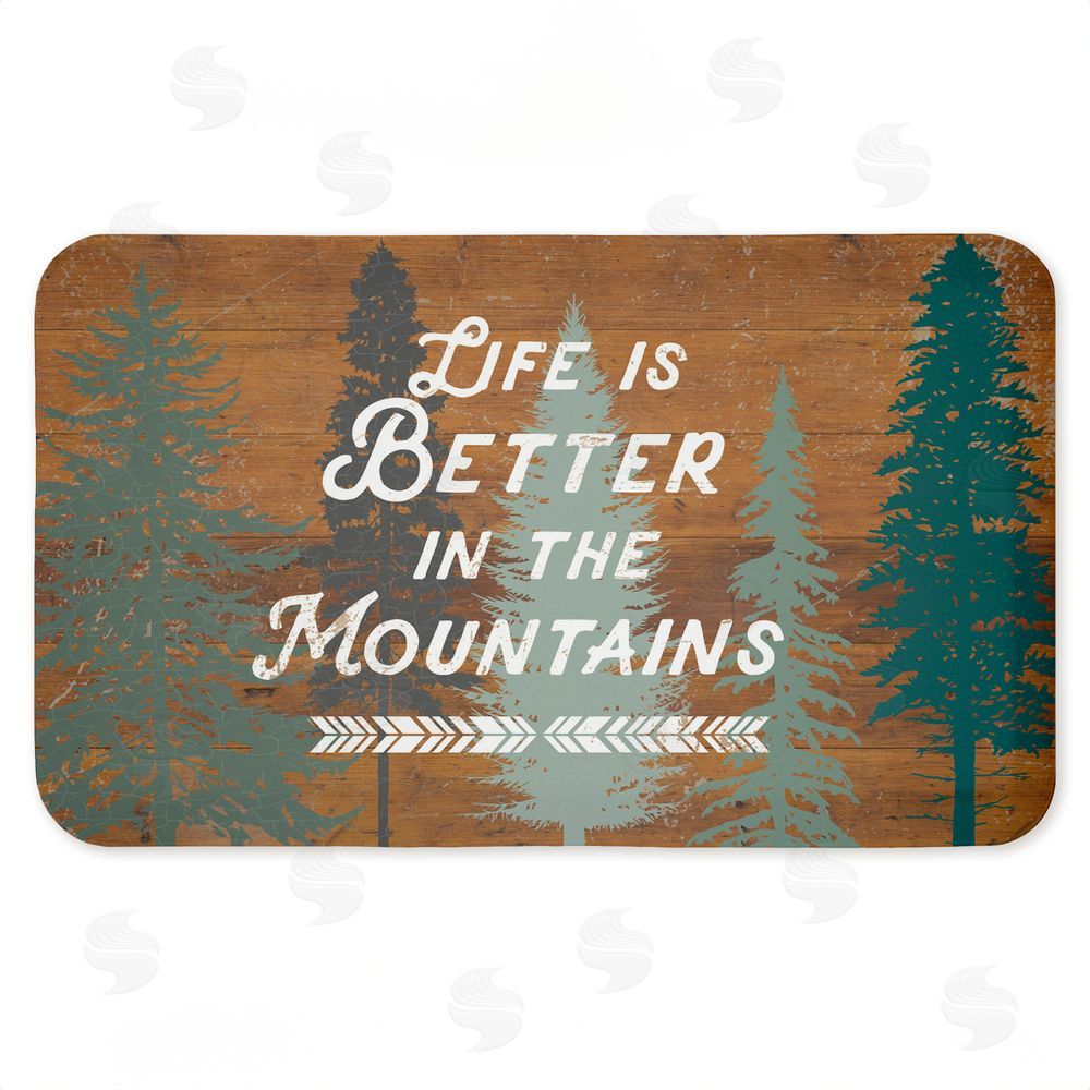 Lula Bijoux & co. Retro Rustic Better In Mountains Kitchen Floor Mat