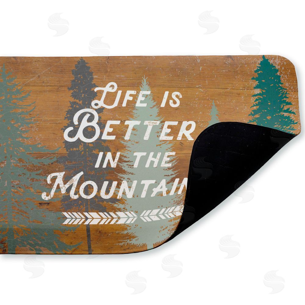 Lula Bijoux & co. Retro Rustic Better In Mountains Kitchen Floor Mat
