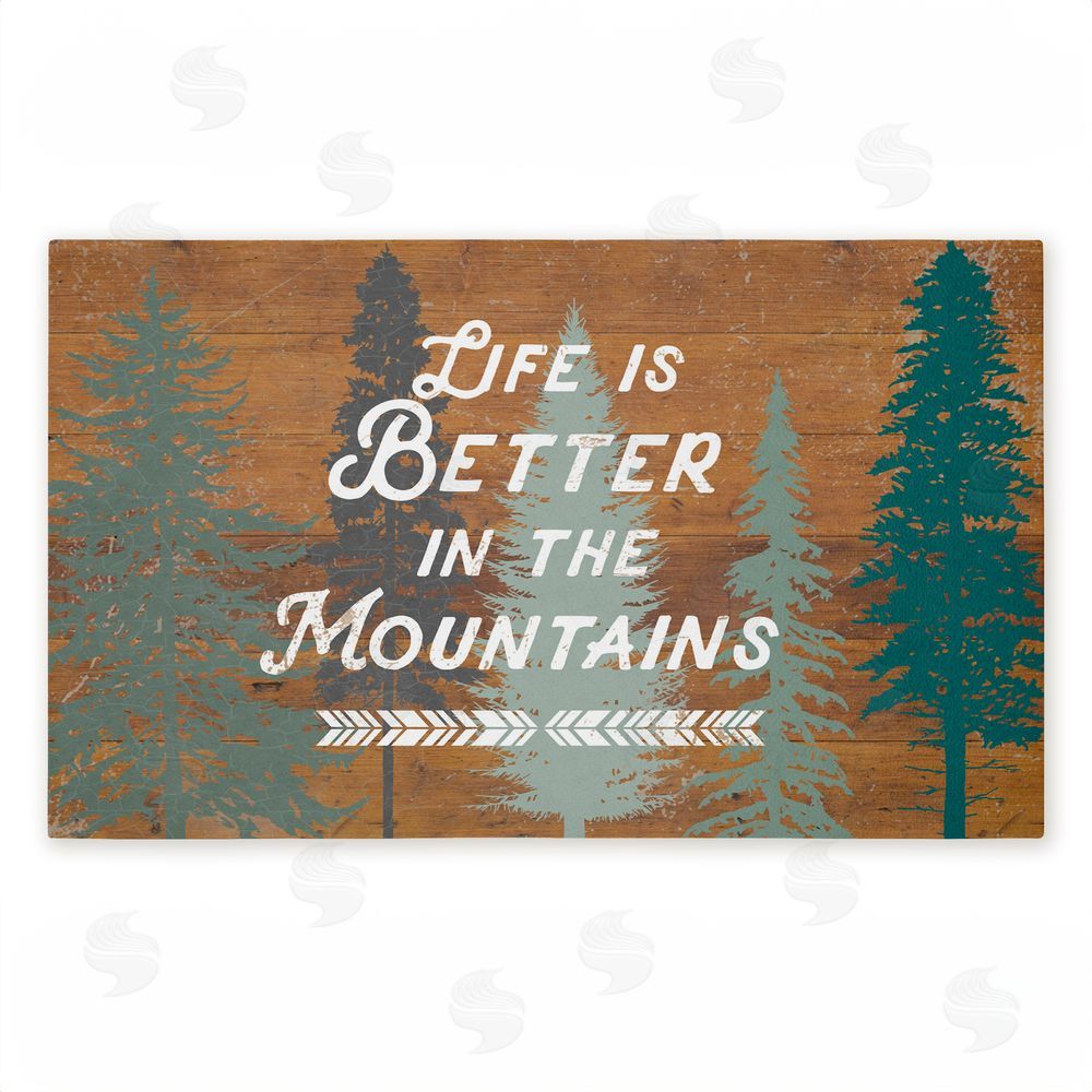Lula Bijoux & co. Retro Rustic Better In Mountains Unwoven Outdoor Door Mat